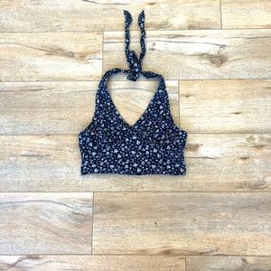 Halter flower crop top